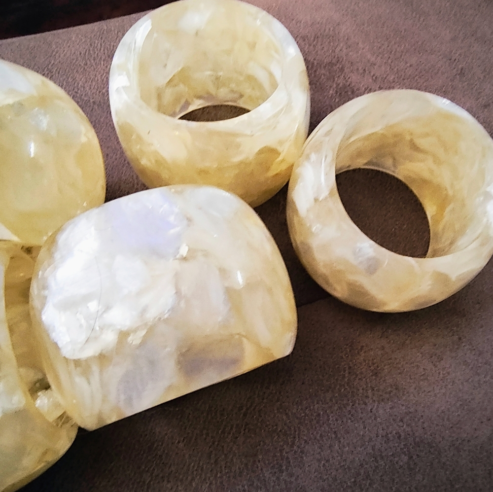 Chunky Yellow Resin Napkin Rings